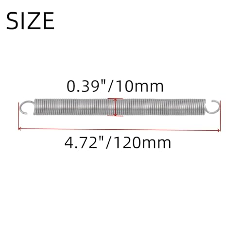 Image of Mcredy 6 Pcs Extension Springs with Hook Ends Stainless Steel 4.72 Inch Small Spring Assortment Kit Mechanical Compression Spring for Home Repairs