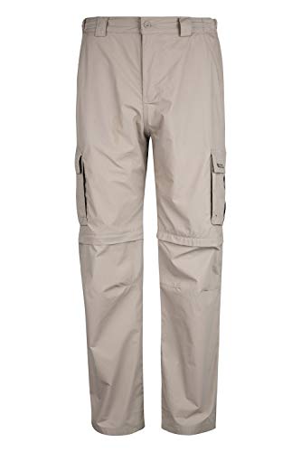 Mountain Warehouse Pantalones Desmontables Trek para Hombre Beige Oscuro 42