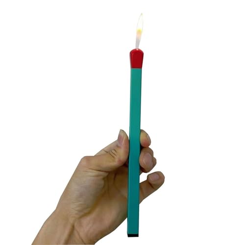 Accendino a fiammifero lungo, accendino al butano a fiamma morbida con camera d'aria visibile, accendino portatile al butano, accendino con dimensione della fiamma regolabile (butano non incluso) (Co