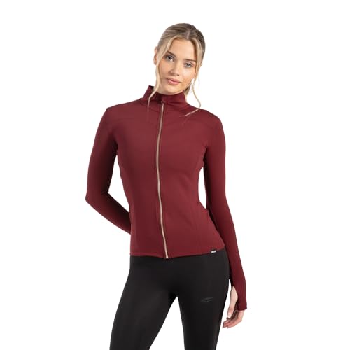 SMILODOX Sportjacke Damen Kenna Laufjacke mit Stehkragen Sport Oberteil mit tailliertem Schnitt & Daumenlöchern Körperbetonte Sportjacke Fitness Oberteil ideal für Freizeit Sport Laufen & Yoga