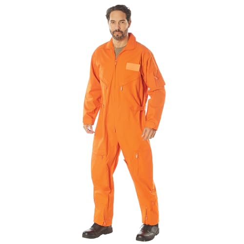 Rothco Flightsuit – Mens Pilot Coveralls – Costume Cosplay Jumpsuit, Orange, 2XL