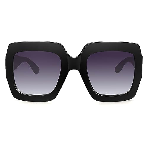 STORYCOAST Luxury Oversized Square Sunglasses for Women - Retro Big Frame Lightweight Shades, UV400 Protection Wide Frame for Vacation, Beach & Party (S0178)