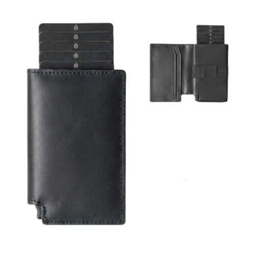 CHEMISTORS Slim Wallet Minimalist Card Holder with RFID Blocking, Smart Pop-Up Card Access, Holds 1–12 Cards and Cash, Front Pocket Metal Wallet for Men and Women, Secure Credit Debit Card Holder