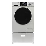 Equator Combo Washer Dryer VENTED-DRY 30% Faster than Condense 110V 15lb 1400RPM + Pedestal ADA (Silver)