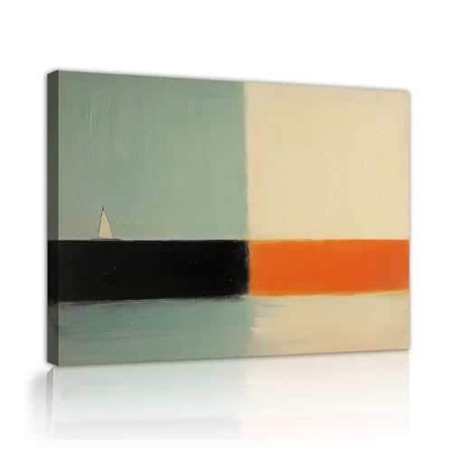Art mural minimaliste de voilier paysage marin abstrait salon