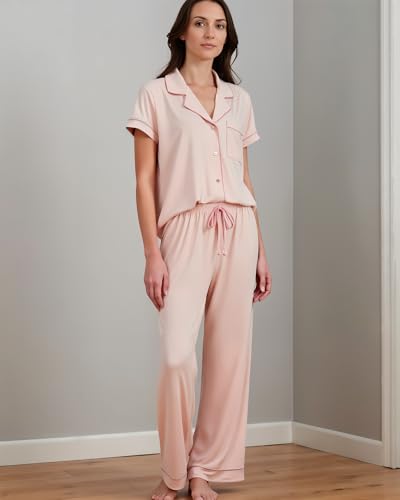 Image of BORN Pajamas for Women Set Button Down, 2 Piece Pajama Sets, Soft Womens Pajama Sets