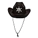 Funny Party Hats Kids Black Sheriff Cowboy Hat - Sheriff Party - Police Dress Up - Draw String Costume Hat