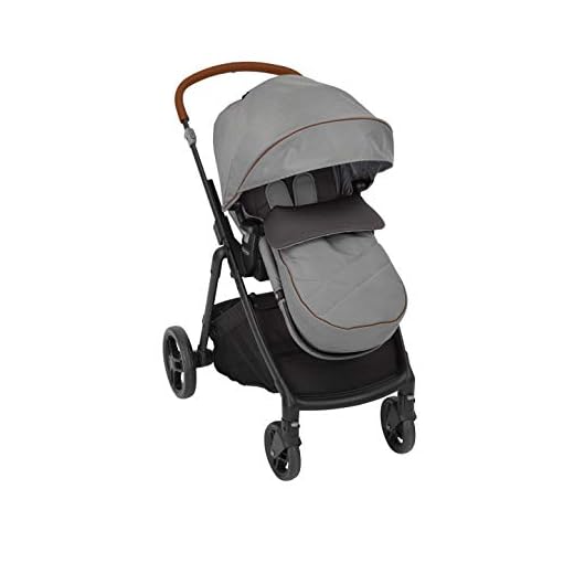 Graco Near2Me - Cochecito de bebé (recién nacido hasta 4 años, aprox. 0 – 22 kg) con función de altura regulable Slide2Me, saco y protector de lluvia, gris