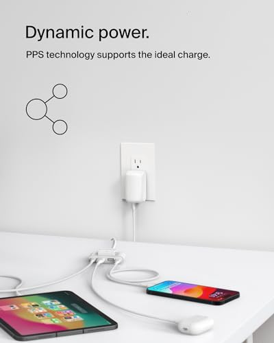Image of Belkin 42W (30W + 12W) Two Ports Wall Charger | USB - C + A Charger | Fast Charging for Samsung Galaxy S25, Apple iPhone 17, Air, Pro, Pro Max, iPad, Google Pixel 10, AirPods | 2 Years Warranty