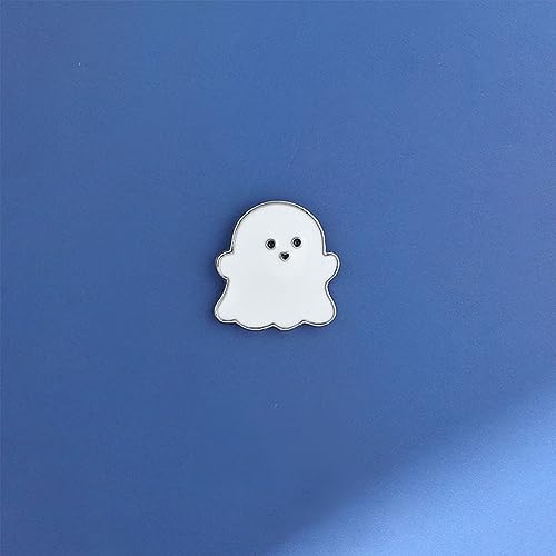 Image of Super Cute Small White Ghost Brooch Pin - Spooky Halloween Decoration for Bag, Lapel, Costume