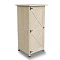FTCBNet Outdoor Storage Cabinet Wooden Garden Tool Cabinet Shed Sloping Waterproof Galvanized Sheet Roof with 2 Shelves for Deck, Patio, Garden and Yard (Gray)