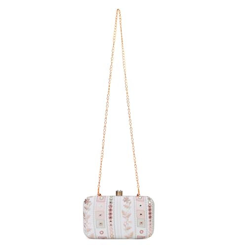 Image of LONGING TO BUY Hand Crafted Designer Box Clutch - Zari Embroidery For Women