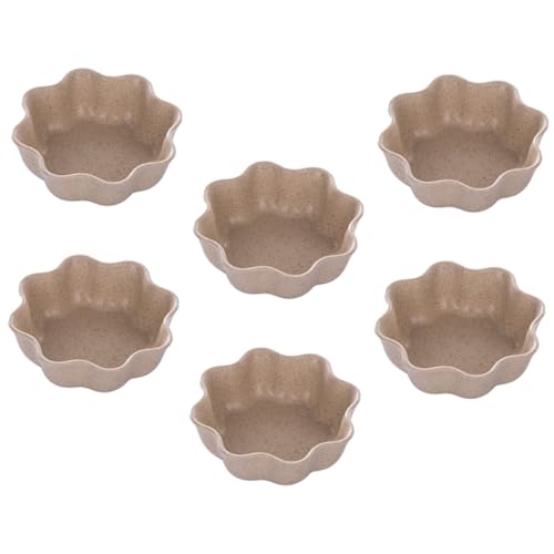 NAMOARLY 6pcs Wheat Straw Seasoning Dish Fower Sauce Dish Sauce Dishes Japanese Plates Soy Sauce Dish Prep Dishes for Cooking Fruit Bowl Flavor Dish Snack Food Plates Beige re-usable