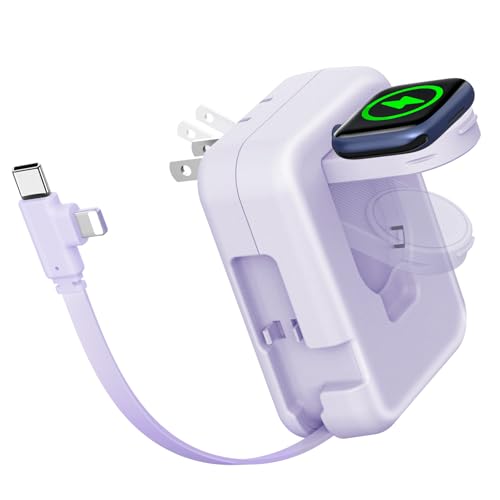 2in1 iWatch Charger, 36W Retractable Charger for iPhone iWatch,Travel Wall Charging Block Compatible with iPhone 16/15/14/13/12/11 iWatch