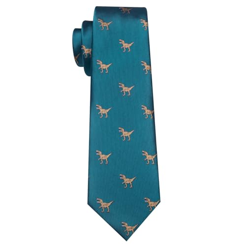 Image of Barry.Wang Man Tie Sets Skull Ties Animal Extra Long Necktie Silk Woven Handkerchief Cufflinks Festival Party Gift
