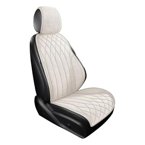 Housse de siège voiture en lin respirant universelle blanche avec protection intégrale