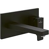  Mitigeur lavabo mural VILLEROY ET BOCH Architectura Square avec vidage Push Open Matt Black