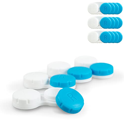 Tampen Kontaktlinsenbehälter Set · 12 Stück · Kontaktlinsendose Jahresvorrat · ideal für unterwegs · Hygiene · Blau