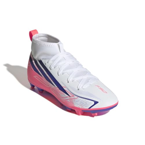 adidas Unisex-Kids F50 Hyperfast Club Mid Top Firm Ground/Multi Ground, WhiteSolarPurpleSolarTurbo, 1 by adidas - Used condition - Image 3
