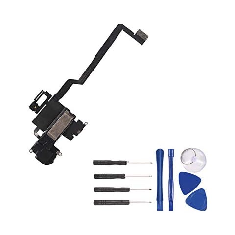ALMOCN Internal Earpiece Sound Speaker for iPhone Series, Earpiece Ear Speaker Sound Module Parts Earpiece Sound Listening Assembly with Removal Installation Tool Kit (for iPhone X) Cover