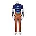 MelangCos Anime Jojo Cosplay Gyro Zeppeli Costume Men's Zeppeli Outfit Halloween Uniform (Brown&Blue, S)