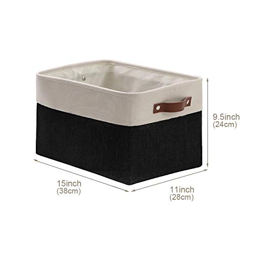 Image of DECOMOMO Foldable Storage Bin | Collapsible Sturdy Cationic Fabric Storage Basket Cube W /Handles for Organizing Shelf Nursery Home Closet (Mixed Neutral, Large - 15 x 11 x 9.5-3 Pack)