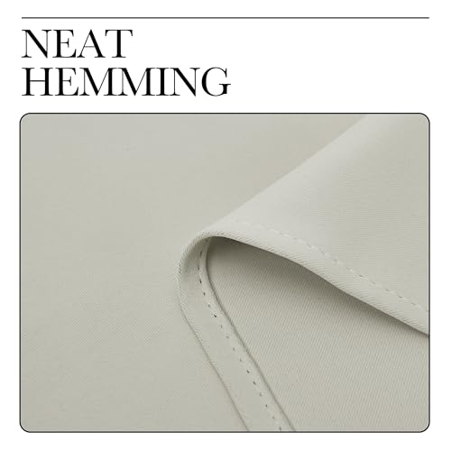 Image of NICETOWN Thermal Insulated Grommet Room Darkening Curtains /Draperies /Panels for Bedroom (Bone White, 2 Panels, W42 x L63 inches)