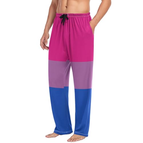 Bisexual Pride Flag Men's Lightweight Open-Hem Lounge Pants3