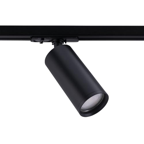 Ledvion - Iluminación LED sobre Carril (Negro, Regulable, Accesorio GU10), Luminaria de Riel Monofásica, Luminaria de Riel, Foco de Riel