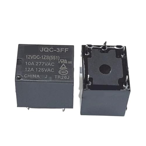 Relé 12VDC DC12V JQC-3FF mini conmutador de 5 pines para PCB 2