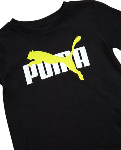 Image of PUMA Boys Short Set - 3 Piece Short Sleeve Graphic T Shirts and Boys Shorts Kids Youth Matching Activewear Set (2T-7)