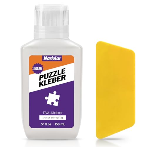 Nariolar 150ml Puzzle Kleber Transparent mit Applikator Geeignet für Befestigen und Aufhängen von Puzzles, Schnell Trocknend