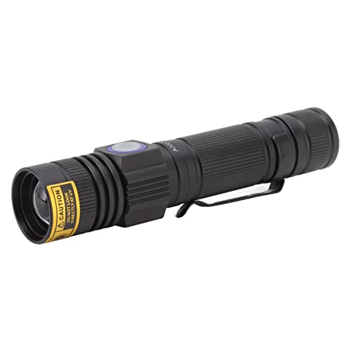 Ejoyous Linterna Ultravioleta, Linterna LED con Zoom de Aleación de Aluminio de 300 a 395 Nm, Lámpara de Detección UV Impermeable con Batería para Inspección Al Aire Libre y Transporte de Bolsillo