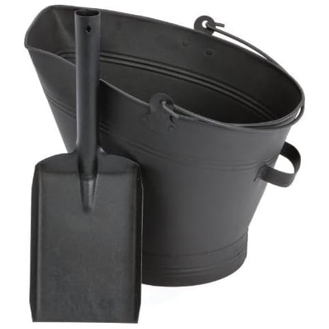 Fireplace Waterloo Style Black Coal Scuttle Ash Bucket Hod Cover