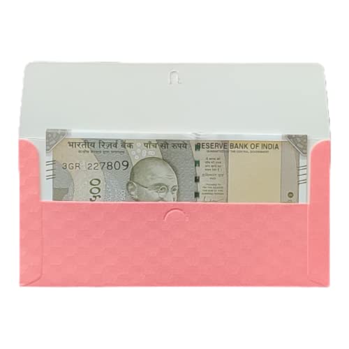 Image of Pack of 25 Matellic Baby-Pink Colourful Designer Shagun Lifafa /Money Gift Envelope with Golden Ambi for Gifting Money on Wedding, Birthday & Any Other Occasion