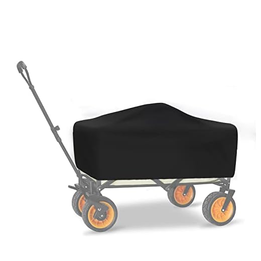 Utility Wagon Cover Outdoor Waterproof Folding Wagon Cover for Garden 44.5" L x 22" W x 20" H Black