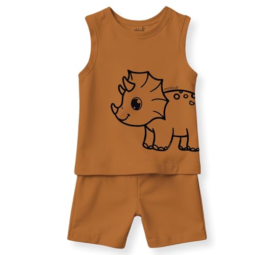 Image of minicult kids Kids Cotton Shorts and Matching Tshirt Coord clothing set with Cute Prints Clothing Set (200gsm Cotton Fabric)(pack of 2)