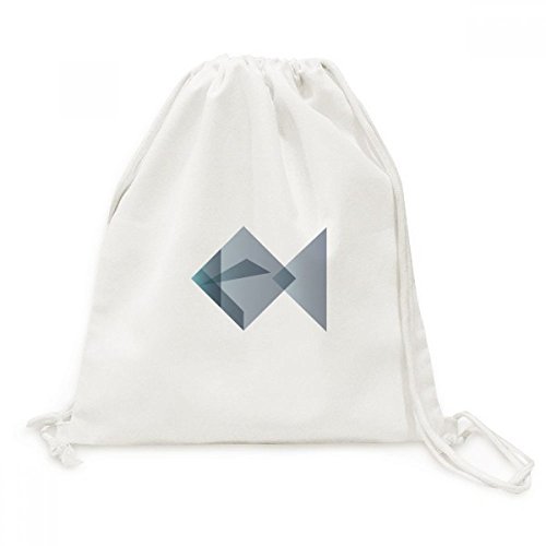 Toile drawstring backpack poisson origami géométrique sac à dos