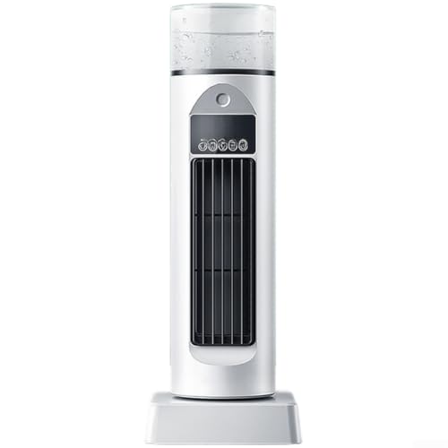 Ventilador de enfriamiento sin aspas USB con niebla humidificante, enfriador de aire silencioso de torre con control remoto, 6 ajustes de velocidad para dormitorio y oficina, oscilación de 120°, negro