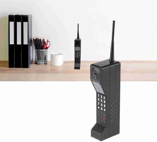 Zerone Vintage Cellphone, Brick Phone Prop Old School Phone Pagers and Beepers 90s Fake Phone for Home Living Room Decoration (Black)