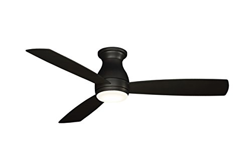 Fanimation Hugh - 52 inch - Dark Bronze with Dark Bronze Blades with LED Light Kit and Wall Control - Wet Rated - 220V - FPS8355DZW-220