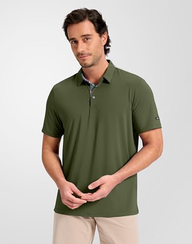 Image of Obla Mens Golf Shirt Short Sleeve Dry Fit Moisture Wicking Performance Athletic Casual Work Collared Polo Shirts for Men