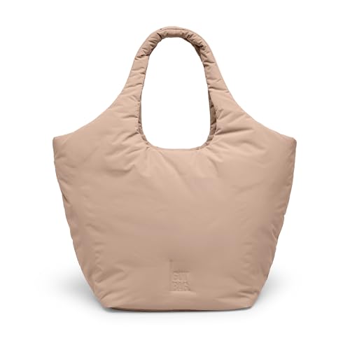 GOT BAG Tote Bag CLOUD | Recycelte Nylon Laptop Tasche | Wasserabweisende Puffer Shopper mit 14 Laptopfach und Abnehmbarer Innentasche (sandbar)