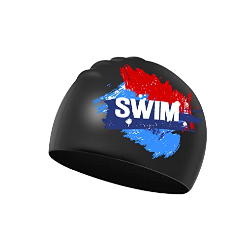 Swimming Cap Kids 6-14 - Swim Cap Kids Swim Hat Kids Swimming Cap Boys Girls, Silicone & Waterproof (Black, Blue&Red)