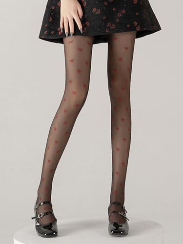 Image of RoseSeek Women's 1 Pair Plaid Sheer Mesh Stockings Y2K Gothic Tights High Waist Thigh High Pantyhose