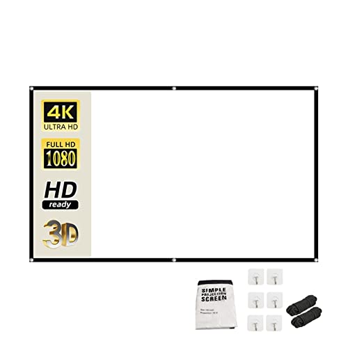 Pantalla proyector plegable portátil de 100 pulgadas blanca 16:9 lavable y ligera