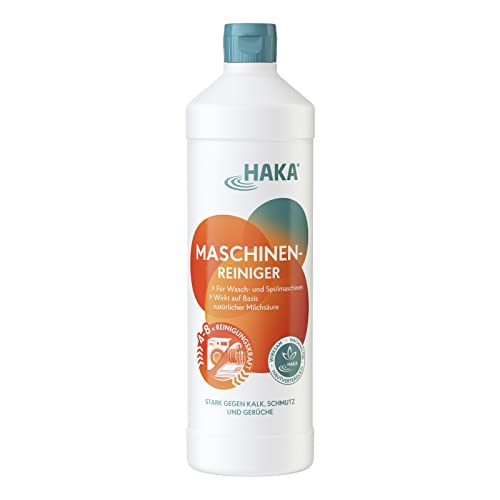 HAKA Maschinenreiniger I 1 Liter I Geschirrspülmaschine/Spülmaschine & Waschmaschine reinigen und pflegen I Gegen Fett, Kalk und Gerüche