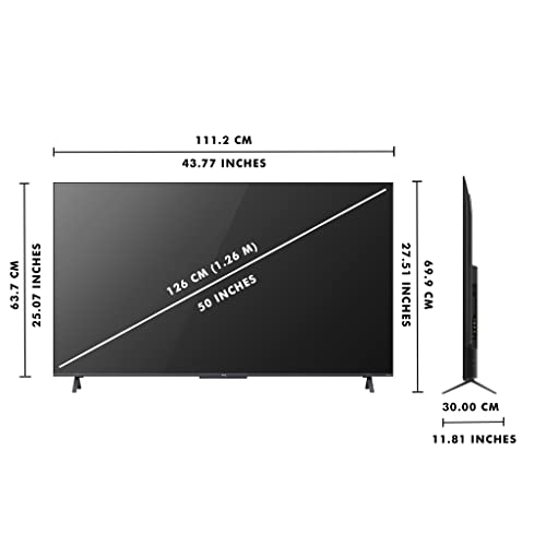 Image of TCL 125.7 cm (50 inches) 4K Ultra HD Certified Android Smart QLED TV 50C725 (Black)