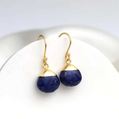 Gempires Natural Pear Cabochon Hook Earring, Meditation Earring, Handamde Jewelry, Gift for Her4