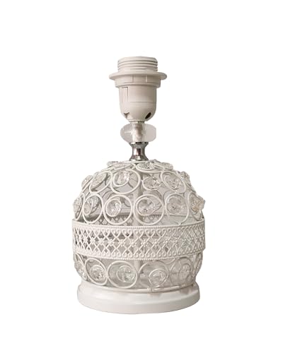 Image of Homesake Modern Small Crystal Table Lamp, Contemporary Bedroom Bedside Nightstand Lamp, Morden Minimalist, Desk Globe Lamp for Living Room Girls Kids Room, Fabric Shade (White)